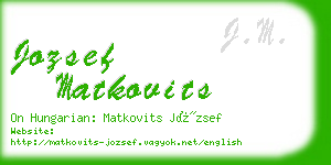 jozsef matkovits business card